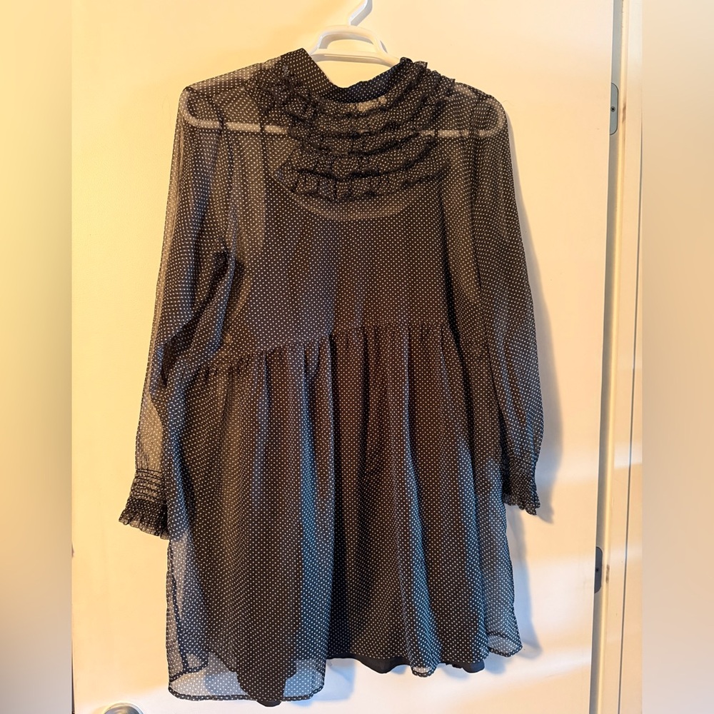 Charming Black Polka Dot Babydoll style Dress